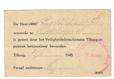Bescheinigung der Sicherheitspolizei bezüglich der politischen Unbedenklichkeit Gottschalks